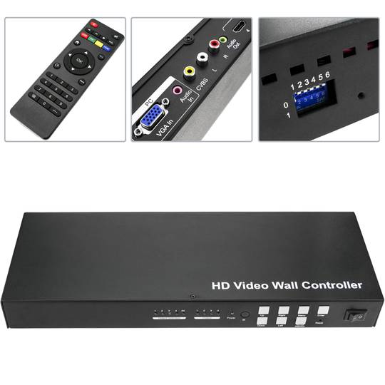 Videowall 4-ekranowa matryca wideo 2x2 1x4 4x1 HDMI CVBS VGA USB z możliwością rozbudowy