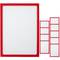 Pochette magnétique d'affichage document en format A3 avec cadre flexible rouge (5 pièces)