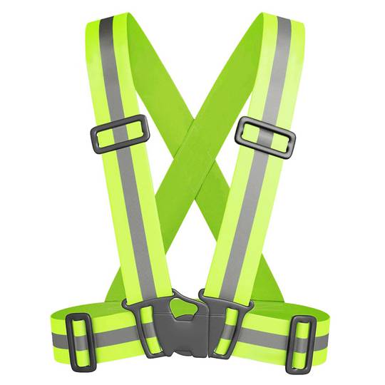 Armilla reflectant d'alta visibilitat amb tirants elàstics per a seguretat laboral ciclisme (2-PACK)