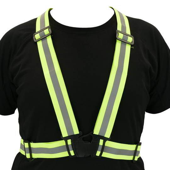 Armilla reflectant d'alta visibilitat amb tirants elàstics per a seguretat laboral ciclisme (2-PACK)
