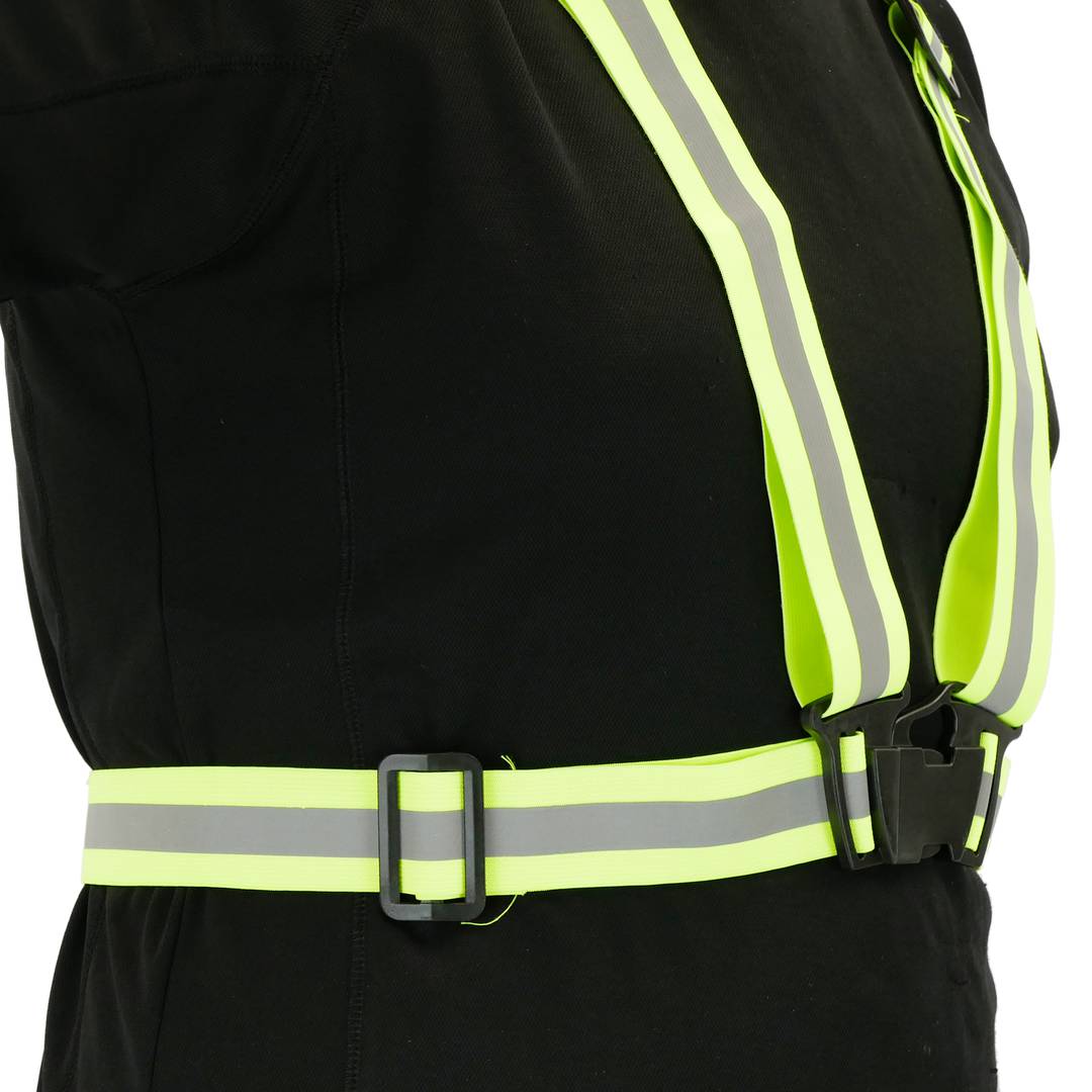 Armilla reflectant d'alta visibilitat amb tirants elàstics per a seguretat laboral ciclisme (2-PACK)
