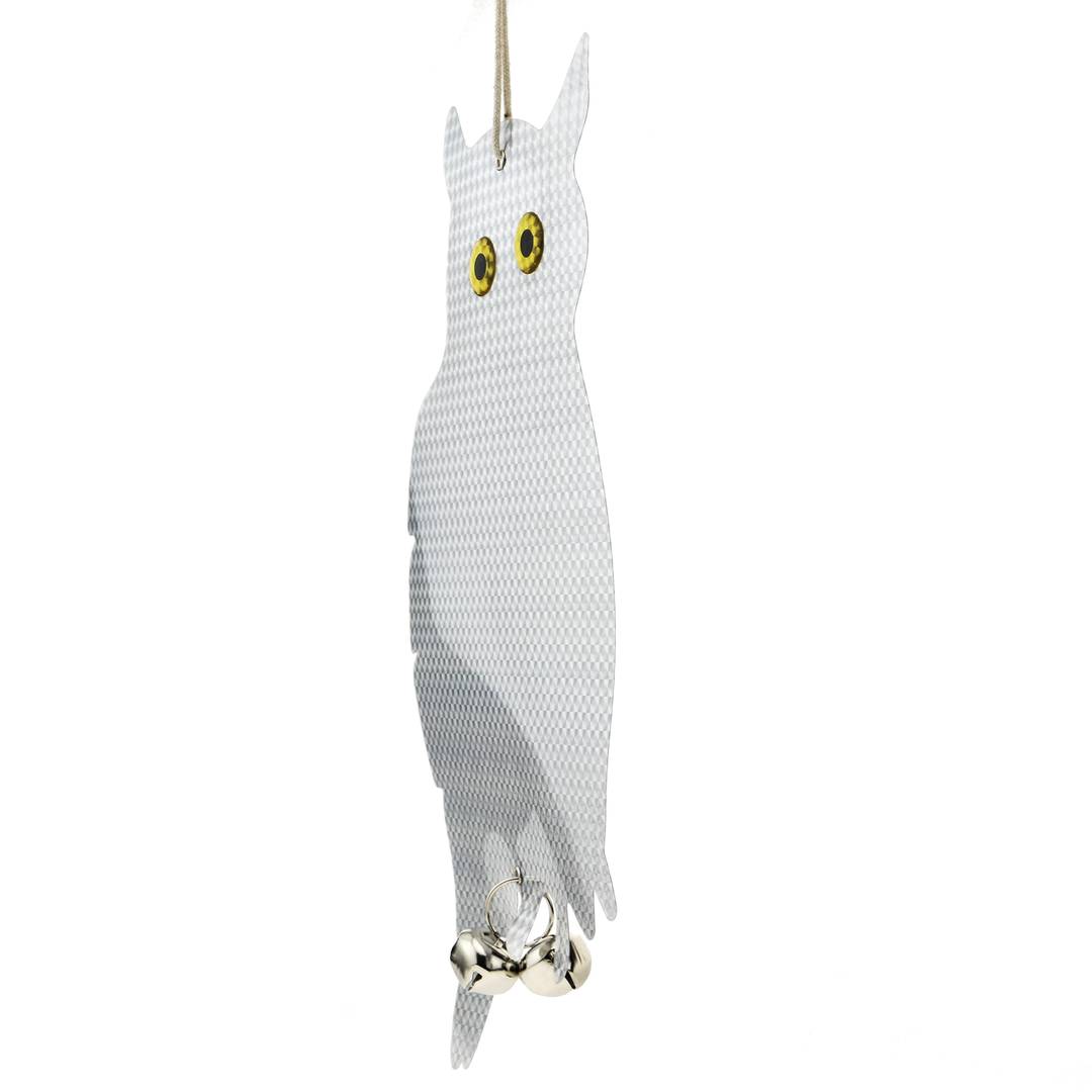 Repelent d'aus Repelent d'ocells i plagues Espantaocells tipus mussol reflectant i cascavells 2-pack