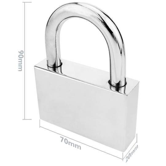 Zamek bezpieczeństwa stalowy 70mm 2-pak