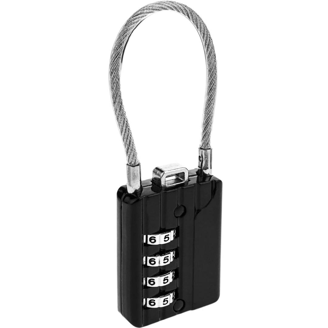Cadenas de sécurité avec câble en acier et combinaison à 4 chiffres 2-pack