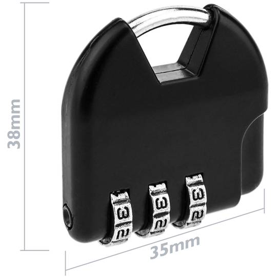 Vorhängeschloss mit 3-stelliger Kombination 2-pack
