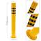 Pack de 2 uds de pilonas bolardos de acero con base clavada amarilla 89x750mm
