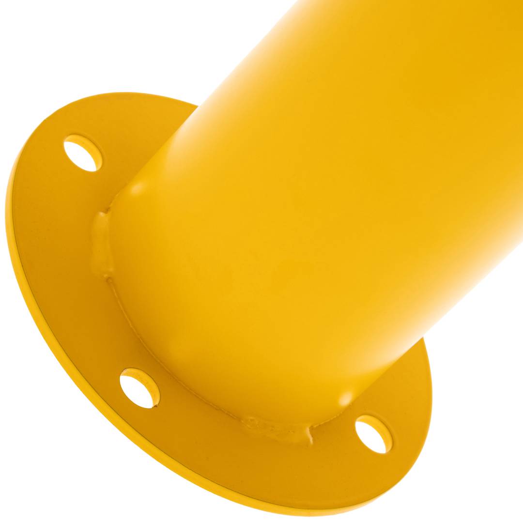 Pack de 2 uds de pilonas bolardos de acero con base clavada amarilla 89x750mm