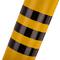 Pack de 2 uds de pilonas bolardos de acero con base clavada amarilla 89x750mm