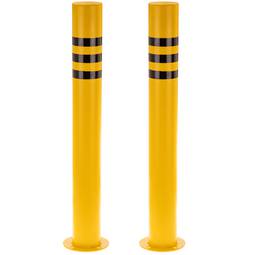 Pack de 2 pcs de bornes en acier avec base clouée jaune 110x1000mm