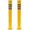 Pack de 2 uds de pilonas bolardos de acero con base clavada amarilla 110x1000mm
