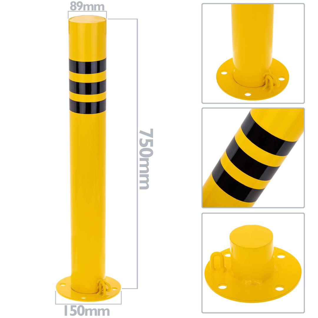 Confezione da 2 pz dissuasori in acciaio con base chiodata removibile 89x750mm