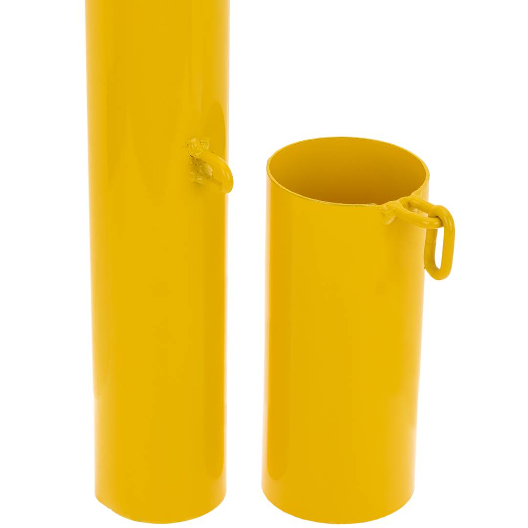 Pack de 2 unidades de postes de amarração em aço com base enterrada amovível 76x600mm