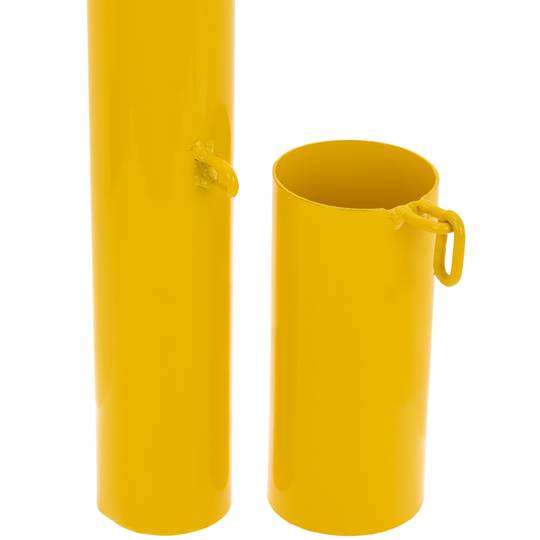 Pack de 2 unidades de postes de amarração em aço com base enterrada amovível 76x600mm