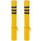 Pack of 2 pcs of steel bollard bollards with removable buried base 89x750mm