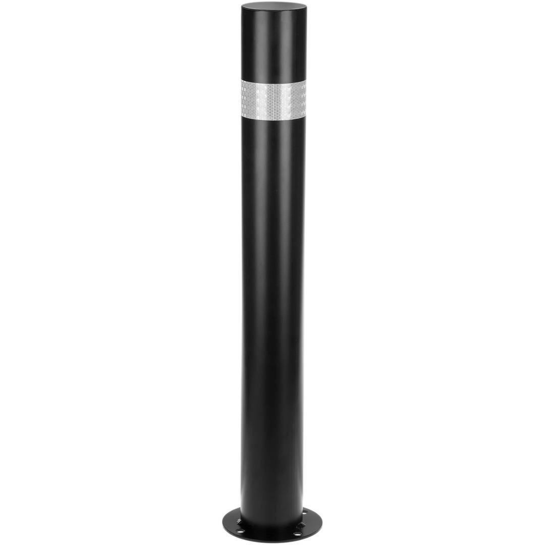 Pack de 2 uts de pilones bol·lards d'acer amb base clavada 90x750mm de color negre