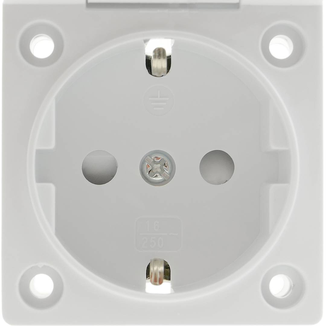 Inbouw Schuko-voet IP44-schroef met witte afdekking, 2 stuks