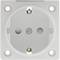Inbouw Schuko-voet IP44-schroef met witte afdekking, 2 stuks