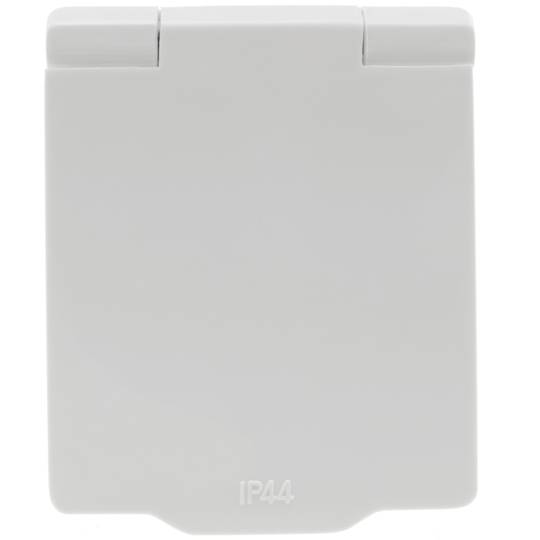 Inbouw Schuko-voet IP44-schroef met witte afdekking, 2 stuks