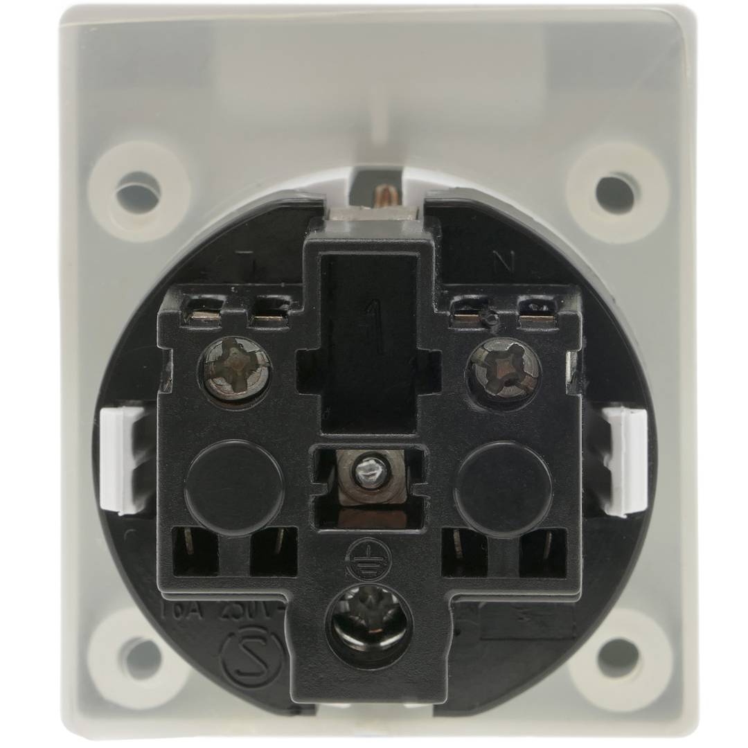 Inbouw Schuko-voet IP44-schroef met witte afdekking, 2 stuks