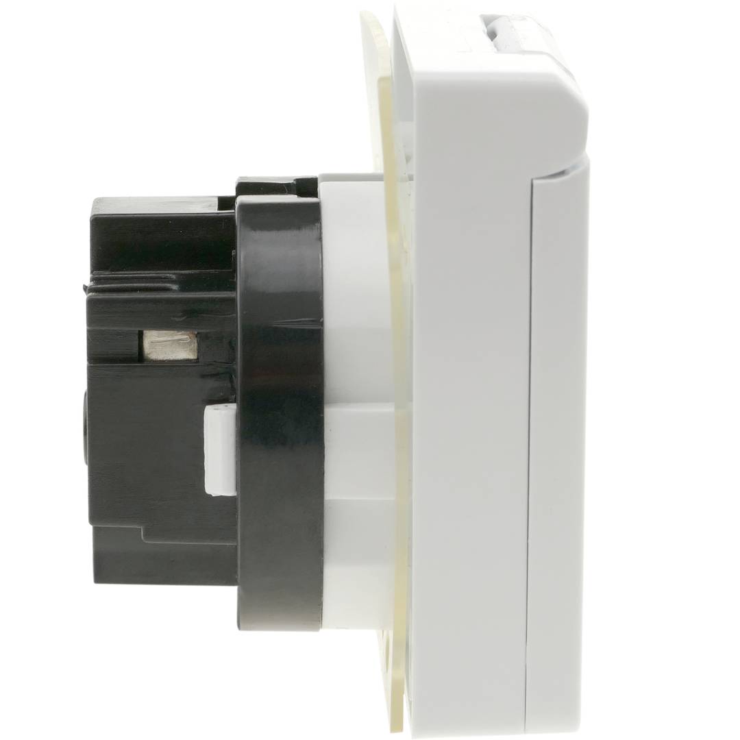 Inbouw Schuko-voet IP44-schroef met witte afdekking, 2 stuks
