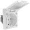 Inbouw Schuko-voet IP44-schroef met witte afdekking, 2 stuks