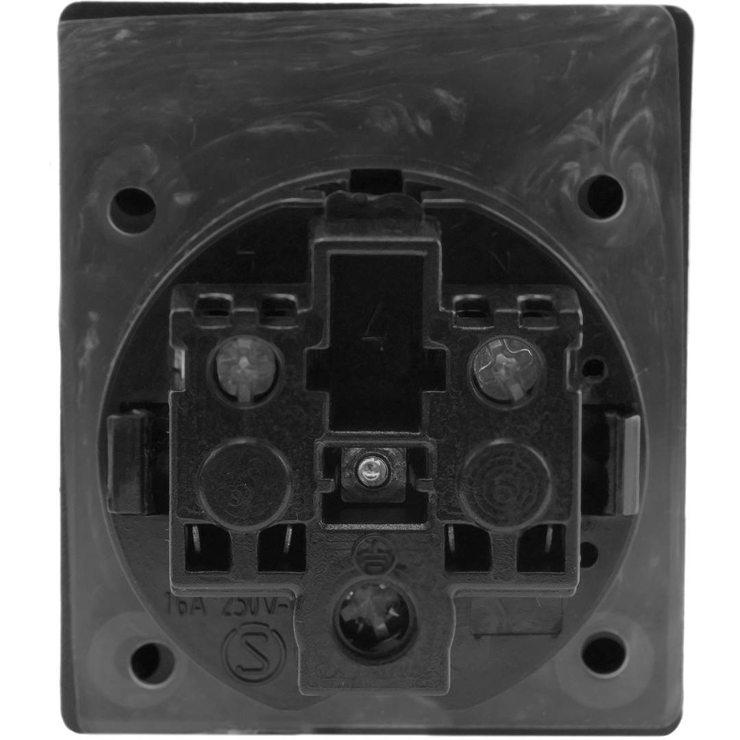 Parafuso de base de soquete Schuko embutido IP44 com tampa preta, pacote de 2