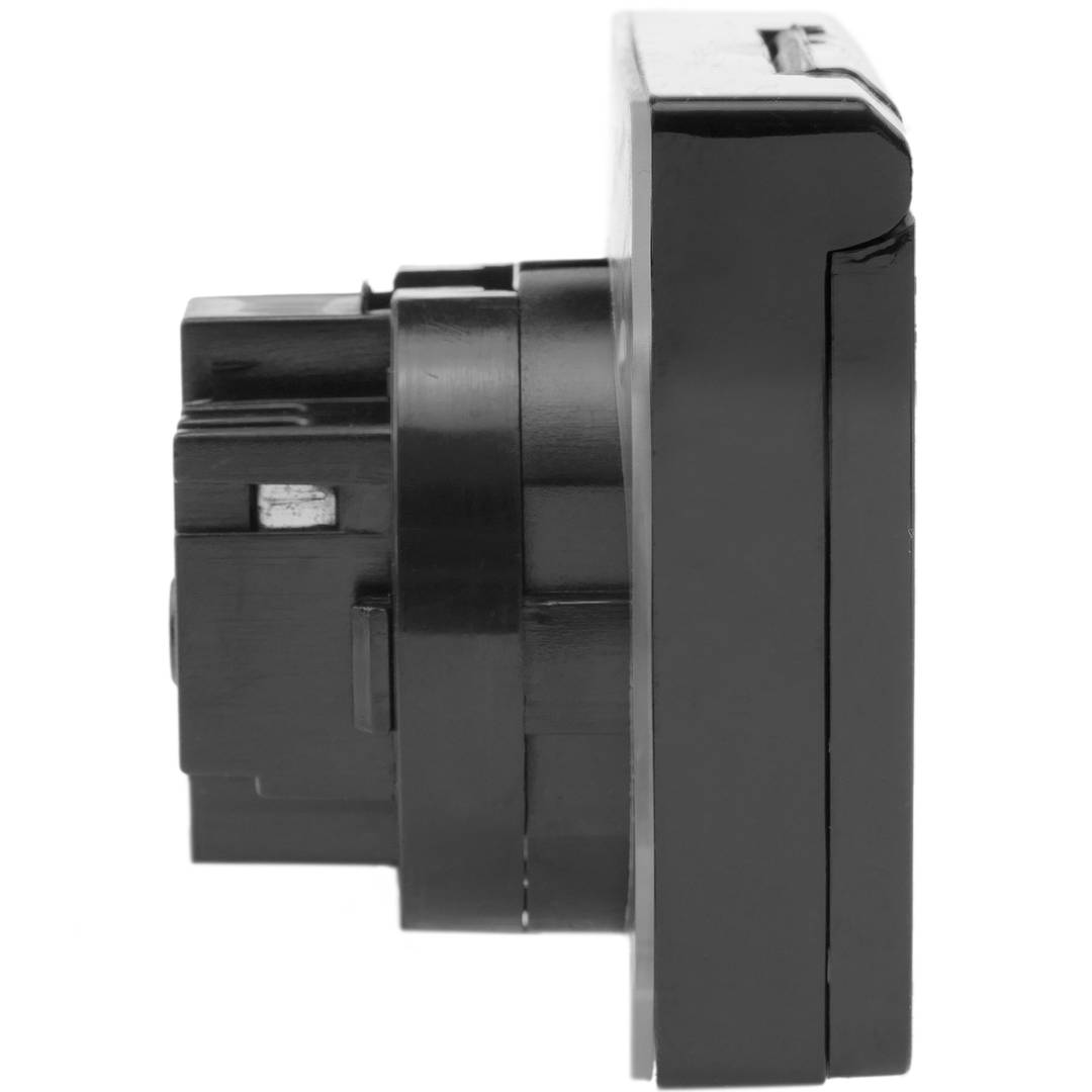 Inbouw Schuko-voet IP44-schroef met zwarte afdekking, 4 stuks