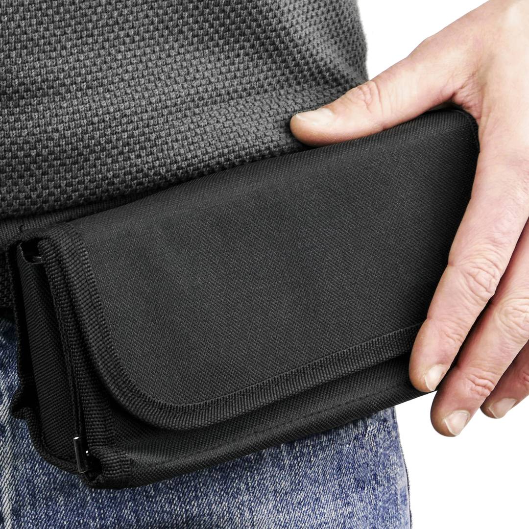 Kellnertasche mit Gürtel, magnetischem Verschlussclip, Geldschein- und Münzhalter mit Organizer und Sortierer für Pfund Sterling und GBP