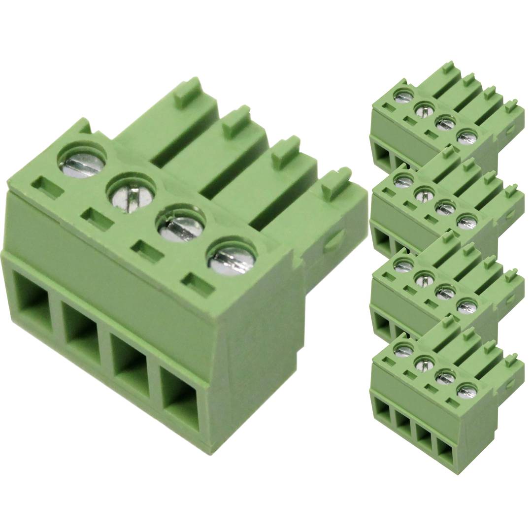 Connettore femmina per circuito stampato 4 terminali 3,81mm pacco da 5