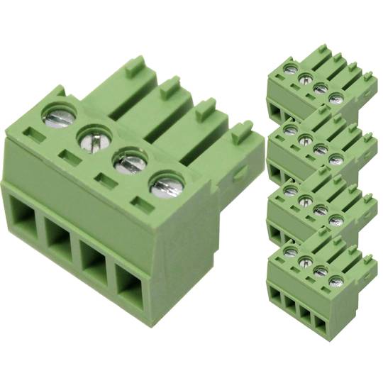Connettore femmina per circuito stampato 4 terminali 3,81mm pacco da 5